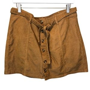 American Eagle Super Stretch Camel Corduroy Mini Skirt size 16